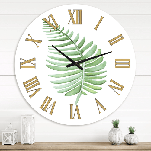 Designart 'Tropical Leaf Of Monstera Iii' Farmhouse Wall Clock(Size 36" x 36") EasyOptionXY LLC