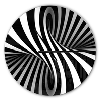 Designart 'Black and White Spiral ' Modern wall clock(Size 23" x 23") EasyOptionXY LLC