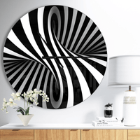 Designart 'Black and White Spiral ' Modern wall clock(Size 23" x 23") EasyOptionXY LLC