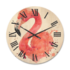 Designart 'Abstract Portrait of Pink Flamingo I' Farmhouse Wood Wall Clock(Size 16" x 16") EasyOptionXY LLC