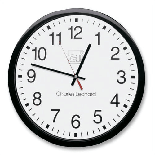 CLI 12" Quartz Wall Clock Analog - Quartz - White Main Dial - Black/Plastic Case EasyOptionXY LLC