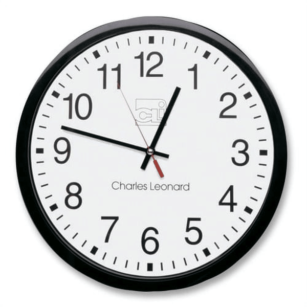 CLI 12" Quartz Wall Clock Analog - Quartz - White Main Dial - Black/Plastic Case EasyOptionXY LLC