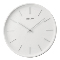 Seiko 13 " Wooden White Pax Wall Clock, White Round Ash, Analog, Quartz QXA765WLH EasyOptionXY LLC