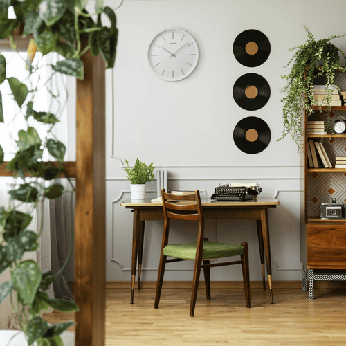 Seiko 13 " Wooden White Pax Wall Clock, White Round Ash, Analog, Quartz QXA765WLH EasyOptionXY LLC