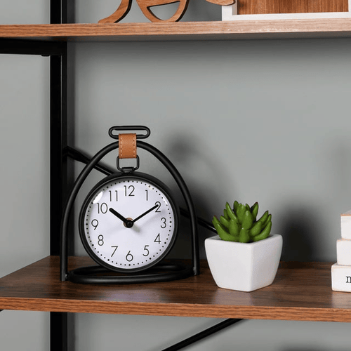 Stratton Home D¨¦cor Black Metal Tabletop Clock EasyOptionXY LLC