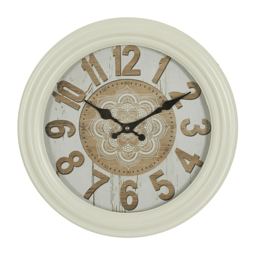 DecMode 14" White Metal Fluted Frame Wall Clock EasyOptionXY LLC