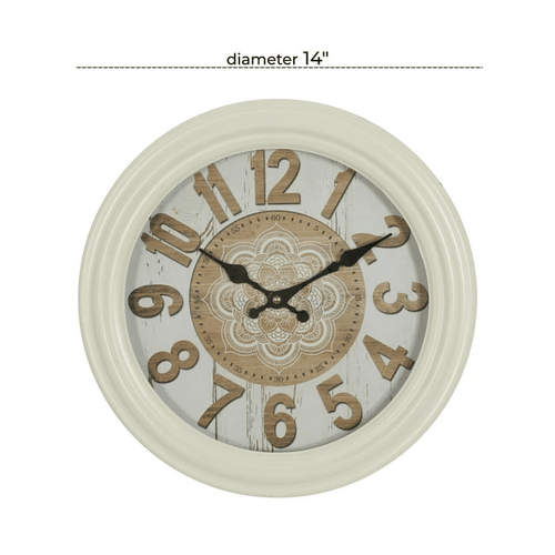 DecMode 14" White Metal Fluted Frame Wall Clock EasyOptionXY LLC
