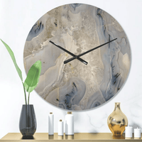 Designart 'Close Up Agate Stone ' Modern Wood Wall Clock(Size 16" x 16") EasyOptionXY LLC