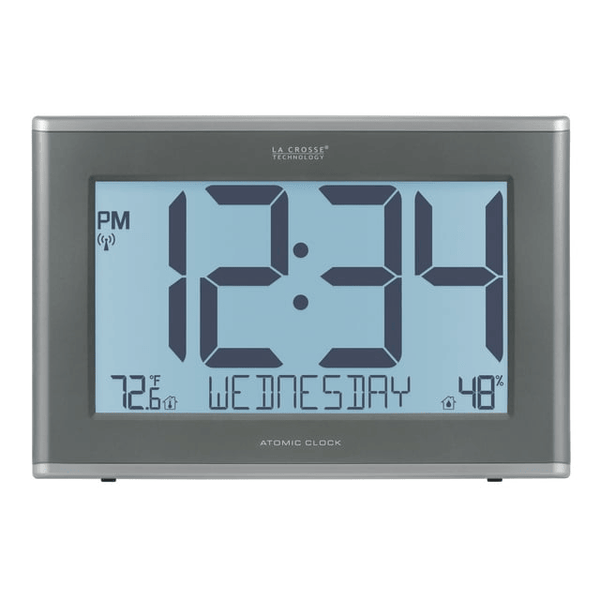 La Crosse Technology Extra-Large Soft Gray Atomic Wall/Table Digital Clock, 513-21867-Int EasyOptionXY LLC