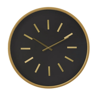 DecMode 24" Black Metal Wall Clock with Gold Accents EasyOptionXY LLC