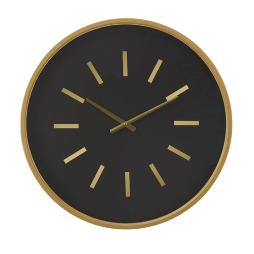 DecMode 24" Black Metal Wall Clock with Gold Accents EasyOptionXY LLC