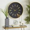 DecMode 24" Black Metal Wall Clock with Gold Accents EasyOptionXY LLC