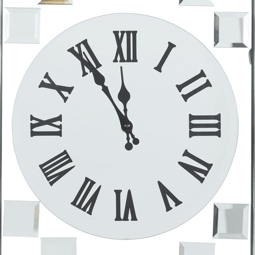 DecMode 13" x 42" Silver Glass Beveled Mirrored Wall Clock EasyOptionXY LLC