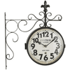 DecMode 15" Black Metal Vintage Style Wall Clock with Scroll Designs EasyOptionXY LLC