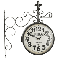 DecMode 15" Black Metal Vintage Style Wall Clock with Scroll Designs EasyOptionXY LLC