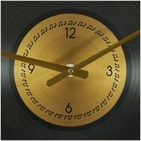 The Novogratz 20" Black Glass Musical Notes Record Style Wall Clock EasyOptionXY LLC
