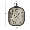 DecMode 18" x 26" Black Metal Distressed Pocket Watch Style Wall Clock with Ring Finial EasyOptionXY LLC