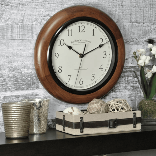FirsTime & Co. Brown Harrington Whisper Wall Clock, Traditional, Analog, 11.5 x 2 x 11.5 in EasyOptionXY LLC