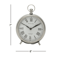 DecMode 7" Silver Stainless Steel Clock with Ring Top EasyOptionXY LLC