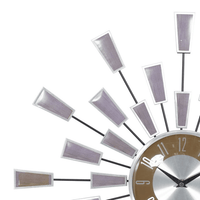 DecMode 22" Brown Metal Starburst Wall Clock with Silver Accents EasyOptionXY LLC