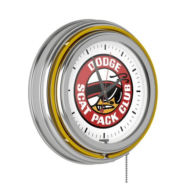 Dodge Chrome Double Rung Neon Clock - Scat Pack EasyOptionXY LLC