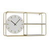 DecMode 27" x 15" Gold Metal 2 Shelf Wall Clock EasyOptionXY LLC