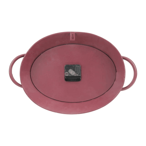 Stonebriar 16.5" Red Analog Oval Farmhouse Battery Operated Wall Clock EasyOptionXY LLC