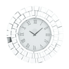 DecMode 2" Silver Glass Starburst Mirrored Wall Clock EasyOptionXY LLC
