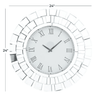 DecMode 2" Silver Glass Starburst Mirrored Wall Clock EasyOptionXY LLC