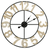 24" Metal Framed Round Wall Clock with Block Numbers EasyOptionXY LLC