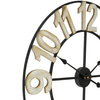 24" Metal Framed Round Wall Clock with Block Numbers EasyOptionXY LLC