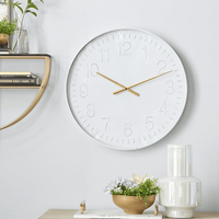 DecMode 24" White Metal Round Wall Clock EasyOptionXY LLC