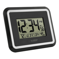 La Crosse Technology Black Modern Atomic Digital Clock with Temp and Calendar, BBB84022 EasyOptionXY LLC