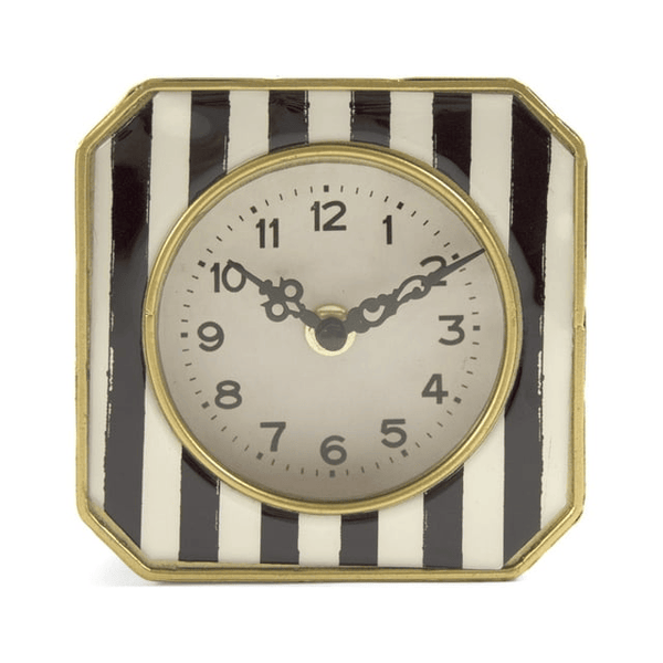Black and White Striped Clock EasyOptionXY LLC