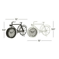 DecMode 9" Black Metal Bike Clock, Set of 2 EasyOptionXY LLC