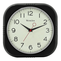 Westclox 1950's Retro Analog QA Wall Clock, 9.5 inches, Black Model 32042BK EasyOptionXY LLC