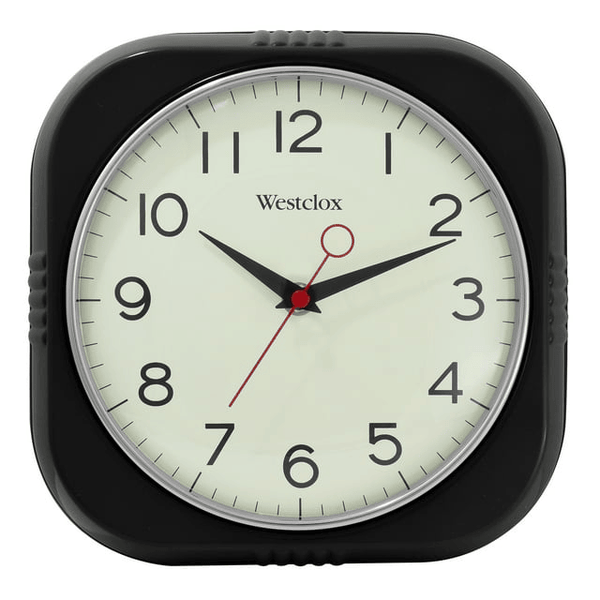 Westclox 1950's Retro Analog QA Wall Clock, 9.5 inches, Black Model 32042BK EasyOptionXY LLC