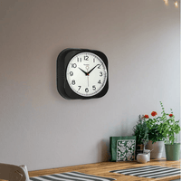 Westclox 1950's Retro Analog QA Wall Clock, 9.5 inches, Black Model 32042BK EasyOptionXY LLC