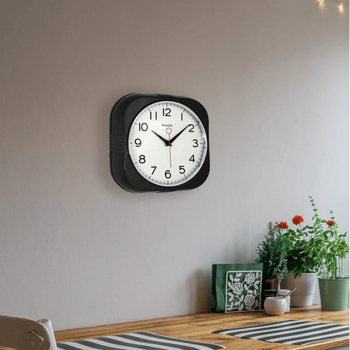 Westclox 1950's Retro Analog QA Wall Clock, 9.5 inches, Black Model 32042BK EasyOptionXY LLC