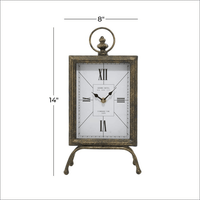 DecMode 14" Brass Metal Standing Stopwatch Clock EasyOptionXY LLC