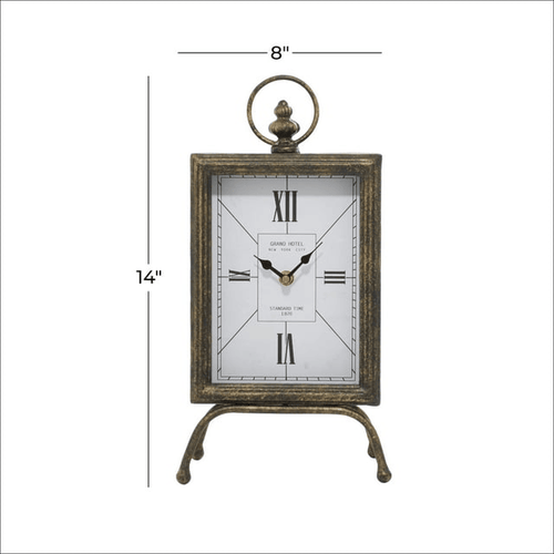 DecMode 14" Brass Metal Standing Stopwatch Clock EasyOptionXY LLC