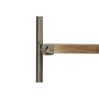 Woven Paths 16" x 5.75" x 32.25" Metal Wall Clock with Natural Wood Shelves and Hooks EasyOptionXY LLC