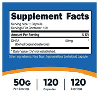 Nutricost DHEA 50mg, 120 Capsules - Gluten Free, Soy Free, Non-GMO, Supplement EasyOptionXY LLC