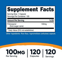 Nutricost Policosanol 100mg, 120 Capsules - Gluten Free, Non-GMO Supplement EasyOptionXY LLC