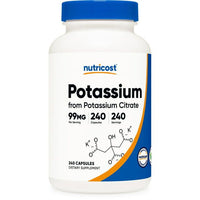 Nutricost Potassium Citrate 99mg, 240 Capsules - Gluten Free, Non-GMO Supplement EasyOptionXY LLC