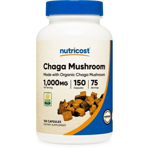 Nutricost Chaga Mushroom Capsules 1000mg, 75 Servings, 150 Capsules- Supplement EasyOptionXY LLC