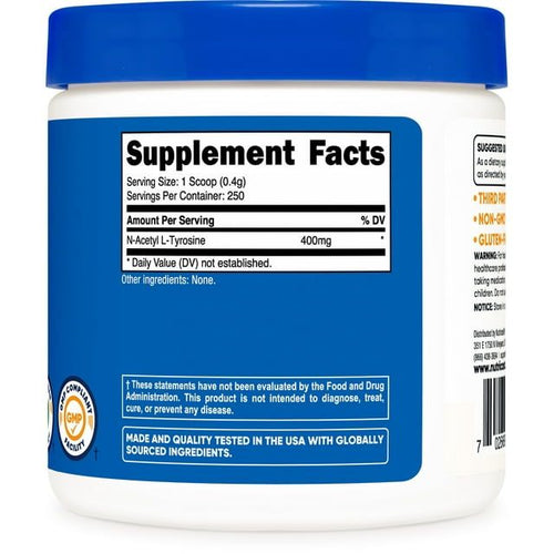 Nutricost N-Acetyl L-Tyrosine (NALT) Supplement Powder 100 Grams EasyOptionXY LLC