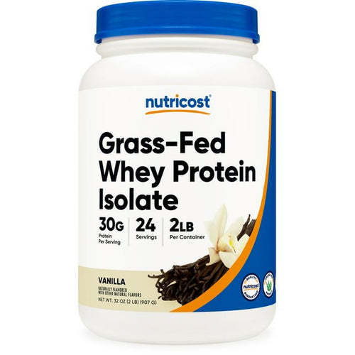 Nutricost Grass-Fed Whey Protein Isolate Powder (Vanilla) 2LBS - Protein EasyOptionXY LLC