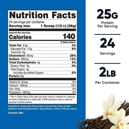 Nutricost Grass-Fed Whey Protein Concentrate Powder (Vanilla) 2LBS EasyOptionXY LLC