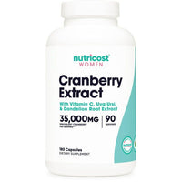 Nutricost Cranberry Extract for Women (35,000mg Equivalent) 180 Capsules, Supplement EasyOptionXY LLC